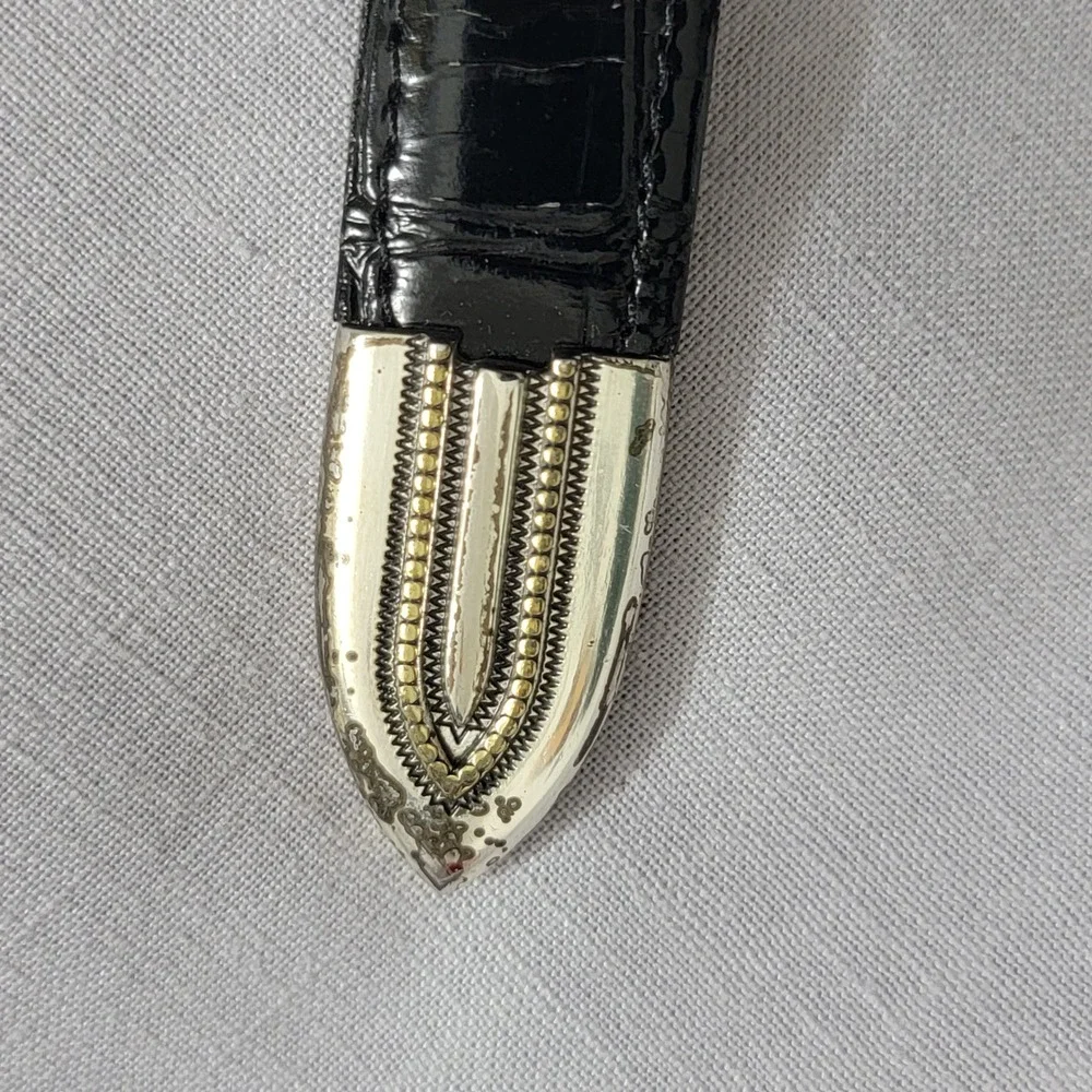 YRI RARE 2011‎ US Open Congressional Leather Black Croc Embossed  Belt Size 42